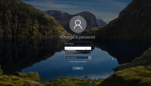 Windows change a password screenshot